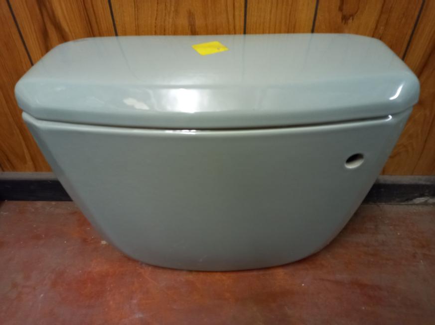 Wild Sage Green Colour Toilet Flush Tank. Ceramic Cistern UK